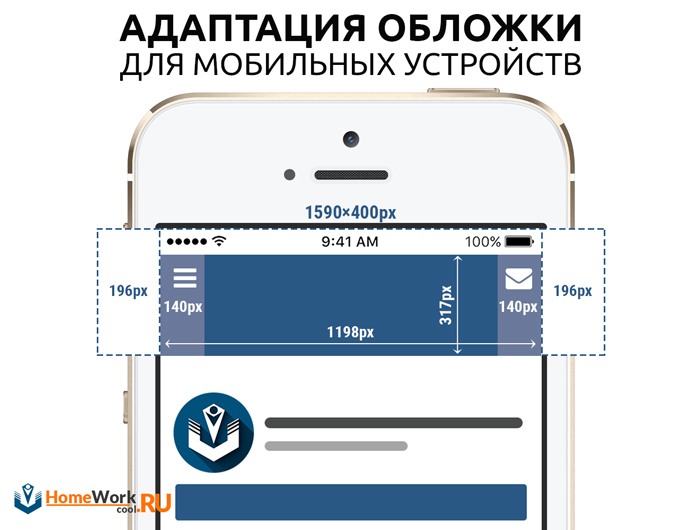 Размеры обложки Вконтакте для мобильного телефона